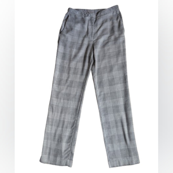 H&M Grey Plaid Trousers Size 6 - Classic Style - Picture 2 of 11